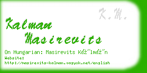 kalman masirevits business card